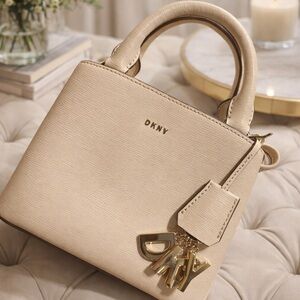 DKNY Mini Bag in Cream with Gold Accents